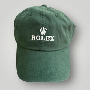 Vintage Rare Rolex Hat Cap Strapback One Size Green Adjustable
